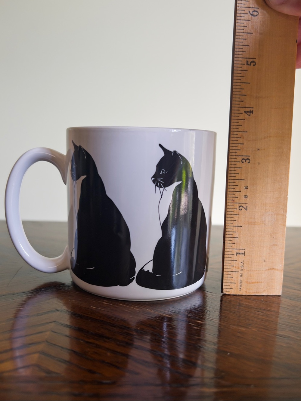 Vintage Tuxedo Cat Mug, Black and White Cat Coffee Tea Mug - Picture 4 of 9